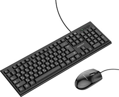 Комплект проводной Клавиатура + Мышь Borofone BG6 USB 1,5м Black (37682)