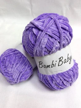 Плюшева пряжа Bambi Babi Велюр Колір світло фіолетовий 100 г/110 м