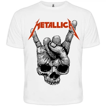 Біла футболка Metallica (Skull Sign of the Horns), Розмір S