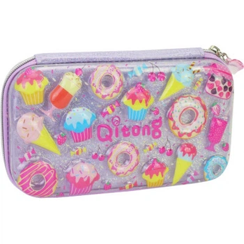 Пенал Cool For School с тиснением 1 отделение Пурпурный (QT-5781-Blue)