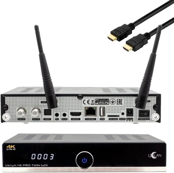 UHD приемник DVB-S2X E2 UCLAN Ustym 4K PRO Linux, медиа-сервер, двойной WiFi