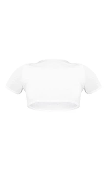 Укорочений топ білий базовий облягаючий з короткими рукавами XL PrettyLittleThing