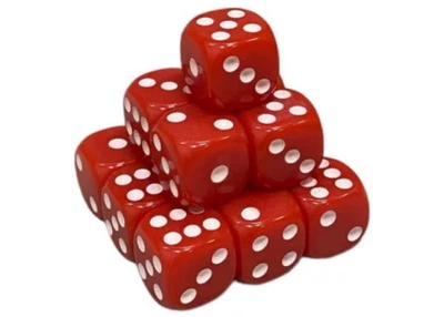 Кости игральные D6 с точками red