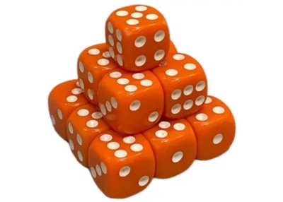 Кости игральные D6 с точками orange