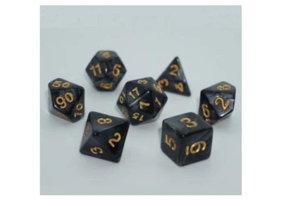 Набор кубиков Pearl 7 Dice Set - Black (w-gold) (7 шт.) (g7dpearl08)