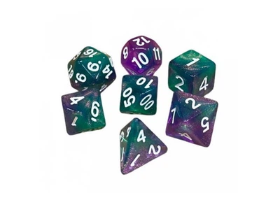Набор кубиков Double Color Glitter 7 Dice Set - Green-Pink (7 шт.) (g7dglitdc11)