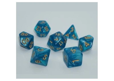 Набор кубиков Pearl 7 Dice Set - Light blue (w-gold) (7 шт.) (g7dpearl15)