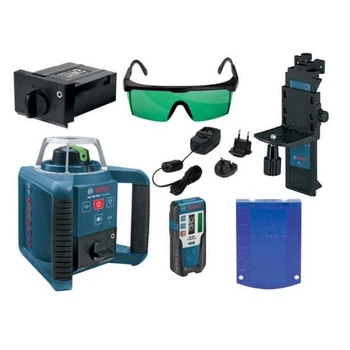 Ротационный лазерный нивелир Bosch Professional GRL 300 HVG в чемодане с приемником LR1, пультом RC1, держателем WM 4, акб, з/у, очками, мишенью (0601061701)