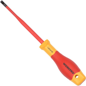 Отвертка диэлектрическая шлицевая Workpro PRO PLUS SL1.0x5.5x125мм EN/IEC 60900 10000V (WP341005)