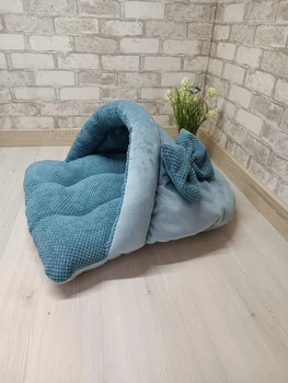 Лежак норка з капюшоном для котів та собак Animals_joy M 70*60 cм (023)