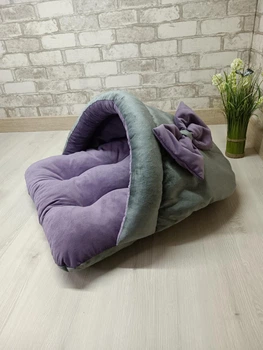 Лежак норка з капюшоном для котів та собак Animals_joy M 70*60 cм (024)