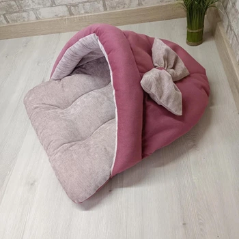 Лежак норка з капюшоном для котів та собак Animals_joy S 60*50 cм (011)