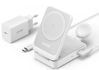 Док-станция Anker Magsafe MagGo 3-in-1 Qi2 15W 40W USB-C Charger White (A2557)