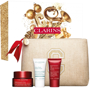 Набір для догляду за обличчям Clarins Multi-Intensive Денний крем 50 мл + Нічний крем 15 мл + Крем-маска 15 мл + Косметичка (3666057270383)