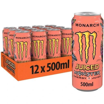 Упаковка безалкогольного енергетичного напою Monster Energy Monarch Juiced 500 мл х 12 енергетик