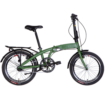 Велосипед AL 20" Dorozhnik ONYX планетарная втулка рама-12,5" хаки(м) с багажником зад AI, с крылом St 2024