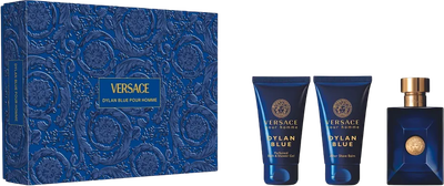 Zestaw męski Versace Dylan Blue Woda toaletowa 50 ml + Żel pod prysznic 50 ml + Balsam po goleniu 50 ml (8011003889259)