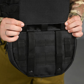 Сумка напашник Treves с креплением Molle черная 30x25x10 см