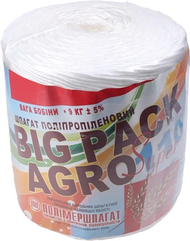 Шпагат полипропиленовый витой Полімершпагат Big Pack Agrom super 110 9090 текс. 9 кг Белый (AVT173263)