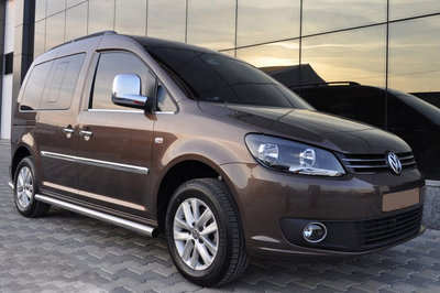 Боковые трубы BB001 (2 шт, нерж) d51, Стандартная база для Volkswagen Caddy 2010-2015 гг