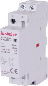 Контактор модульный E.Next e.mc.pro.2.25.2NO, 2р, 25А, 2NO, 230В p005201
