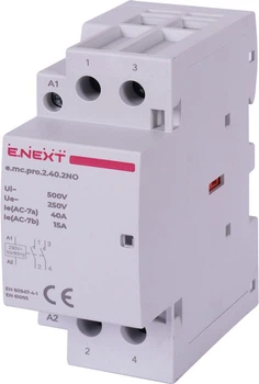 Контактор модульний E.Next e.mc.pro.2.40.2NO, 2р, 40А, 2NO, 230В p005203