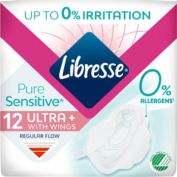 Прокладки гігієнічні Libresse Pure Sensitive Ultra 4 краплі 12 шт (7322541161747)