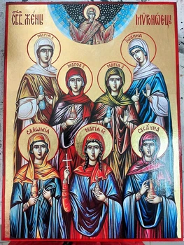 Икона Святые Жёны мироносицы (на дереве в золоте) 170*230 мм