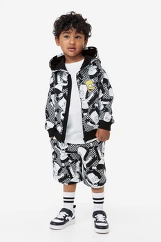 Толстовка H&M х10245 чорно-біла 98-104