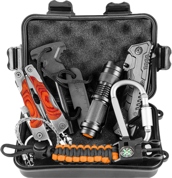 Turystyczny zestaw narzędzi survivalowy NEO Tools multitool 8 w 1 etui 63-154 (5907558482041)