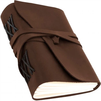 Шкіряний Блокнот записна книга A5 Comfy Strap ручної роботи зі шкіри Crazy Horse Коричневий