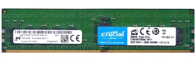 Серверная оперативная память Micron DDR4 8GB 2666MHz RDIMM 2Rx8 PC4-2666V (MTA18ASF1G72PDZ-2G6F1SI)