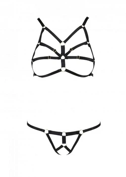 Комплект белья из стреп Passion Exclusive ARMANDA SET Черный S/M