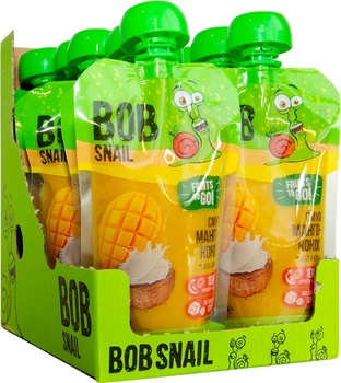 Упаковка фруктового пюре Bob Snail Смузі пастеризоване Манго-Кокос 120 г х 10 шт. (4820219343660)
