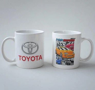 Подарочная чашка с принтом Тойота (Toyota) Supra 2 330 мл.