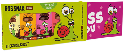 Набір цукерок Bob Snail Ягідно-фруктових в шоколаді 30 г х 5 шт (4820219347903)