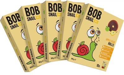 Упаковка натуральных конфет Bob Snail Яблочно-грушевые 100 г х 5 шт (4820219347330)