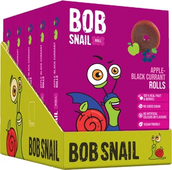 Упаковка натуральных конфет Bob Snail Яблочно-черносмородиновые 100 г х 5 шт (4820219347132)