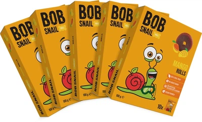 Упаковка натуральных конфет Bob Snail Манговые 100 г х 5 шт (4820219347118)