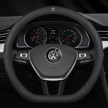 Чохол на руль DLCar для автомобіля Volkswagen D-подібна форма Чорний