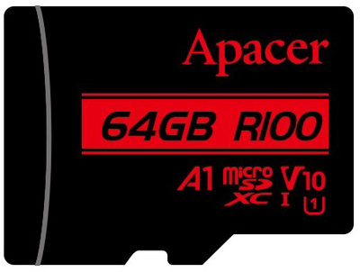 Карта памяти Apacer microSDHC 64GB Class 10 UHS-I (AP64GMCSX10UB-RA)