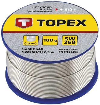 Lut cynowy TOPEX Sn60Pb40 1.5 mm 100 g 44E524 (5902062020765)