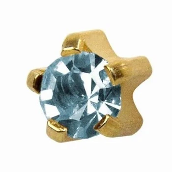 Стерильные серьги-иглы Studex для прокола ушей пистолетом M-103 Aquamarine 2 мм (пара)