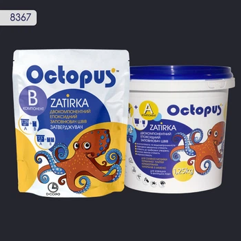 Затирка для плитки Octopus Zatirka антрацитовая 8367 эпоксидная 1,25 кг