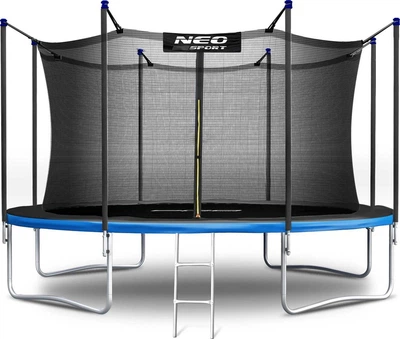 Батут Neo Sport із внутрішньою сіткою та драбиною 15 футів 4.65 м чорно-синій (5903890621124)