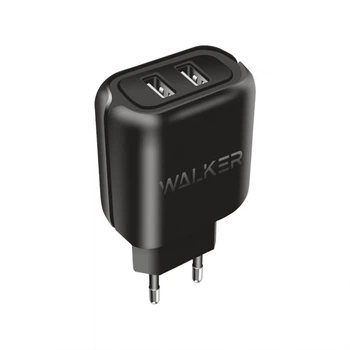 Сетевое зарядное устройство (адаптер) WALKER WH-27 2USB / 2.1A black
