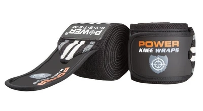 Бинты на колени Power System PS-3700 Knee Wraps серо-черные (PS-3700_Grey-Black)