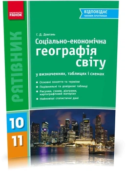 10 ~ 11 клас. Рятівник Географія у визначеннях таблицях і схемах (Довгань Р. Д.), Ранок