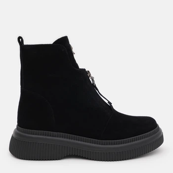 Жіночі демісезонні черевики замшеві високі PARADIZE SHOES B-3213 38 24.5 см Чорні (ROZ6501021677)