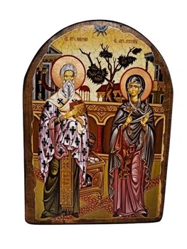 Икона Киприан и Устина на дереве (Арка) 170*230 мм